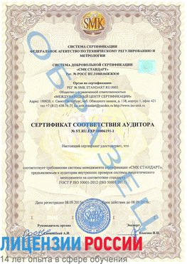 Образец сертификата соответствия аудитора №ST.RU.EXP.00006191-1 Набережные Челны Сертификат ISO 50001
