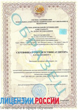 Образец сертификата соответствия аудитора №ST.RU.EXP.00005397-3 Набережные Челны Сертификат ISO/TS 16949