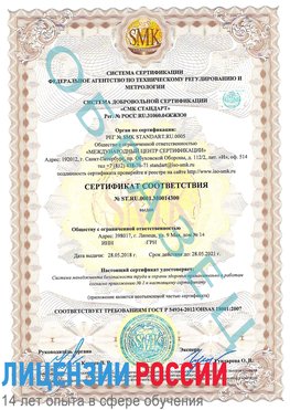 Образец сертификата соответствия Набережные Челны Сертификат OHSAS 18001